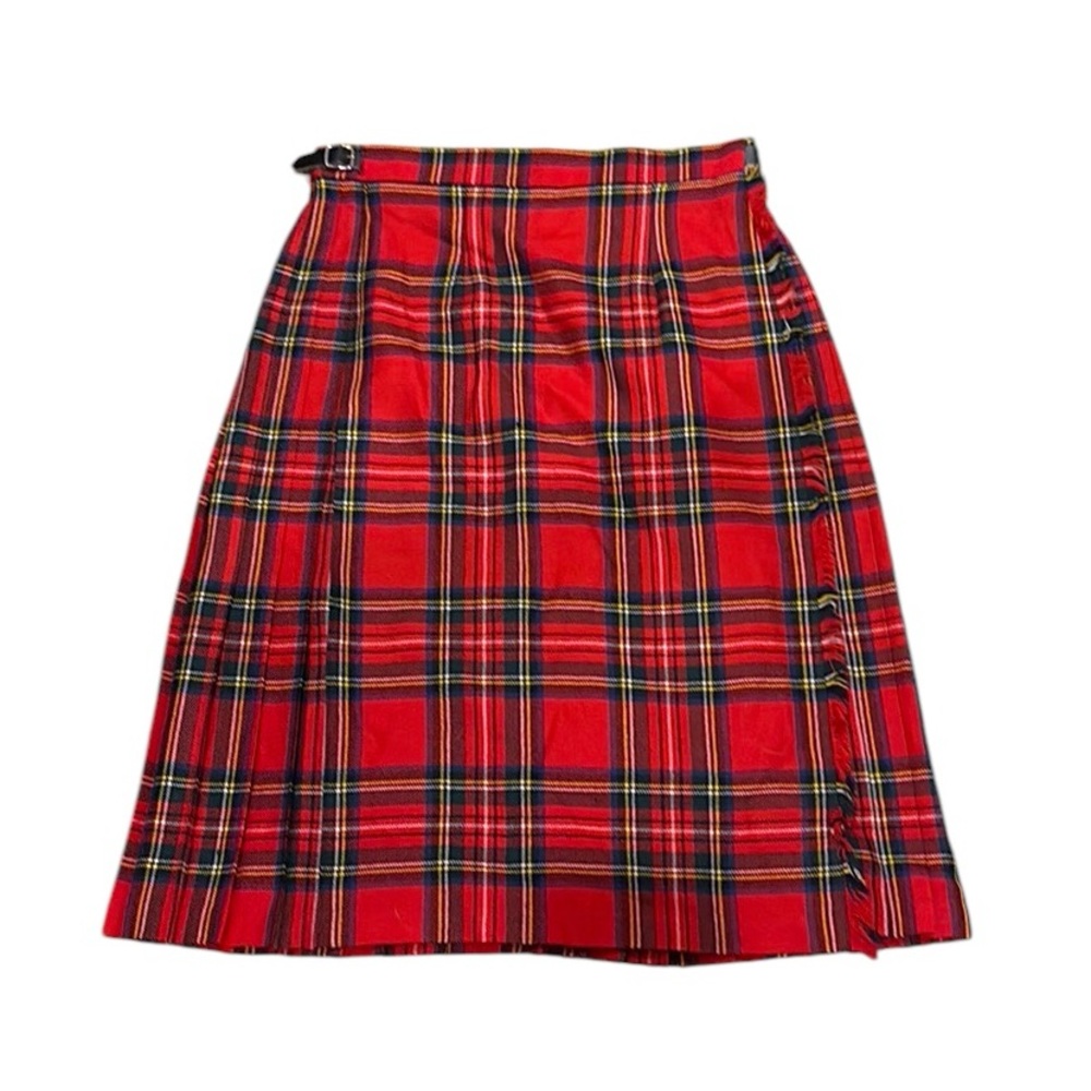 James Pringle Weavers Scotland Stewart Tartan Plaid Vintage Wrap Kilt Skirt  10